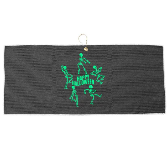 Happy Halloween Dancing Skeletons Large Microfiber Waffle Golf Towel