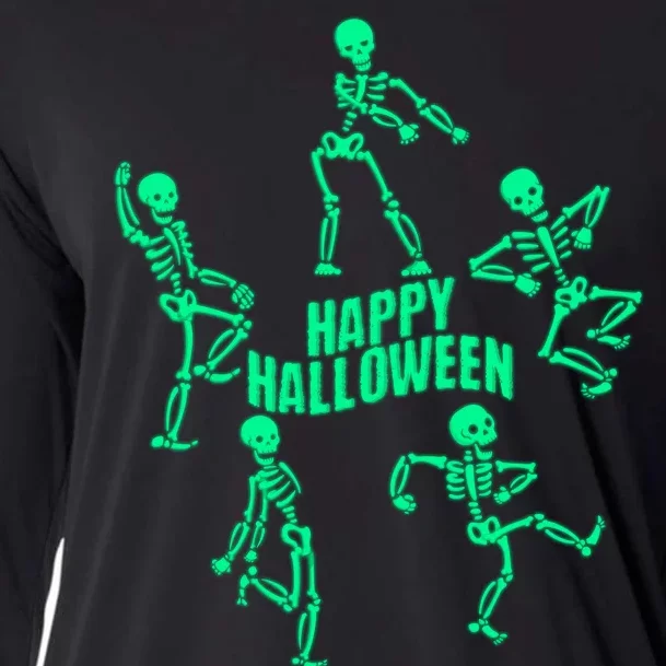 Happy Halloween Dancing Skeletons Cooling Performance Long Sleeve Crew