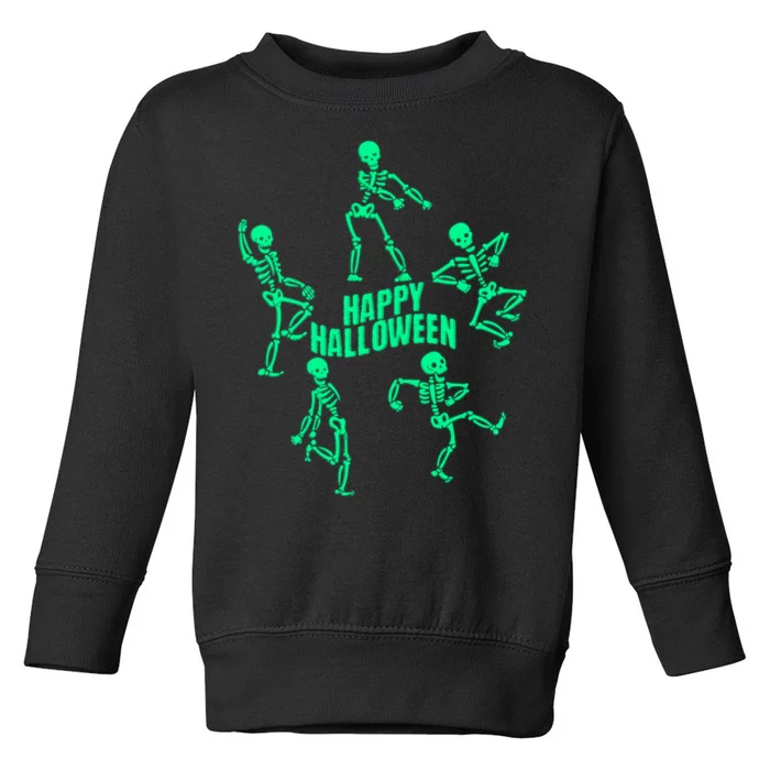 Happy Halloween Dancing Skeletons Toddler Sweatshirt