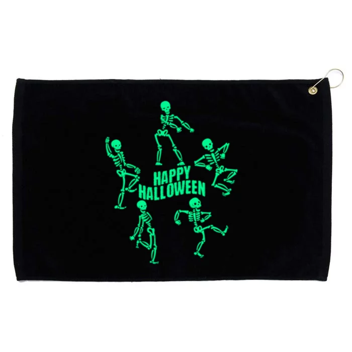 Happy Halloween Dancing Skeletons Grommeted Golf Towel