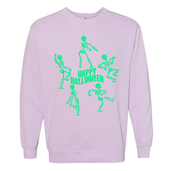 Happy Halloween Dancing Skeletons Garment-Dyed Sweatshirt