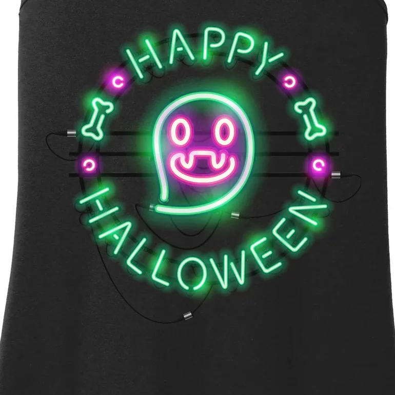 Happy Halloween Neon Sign Ladies Essential Tank