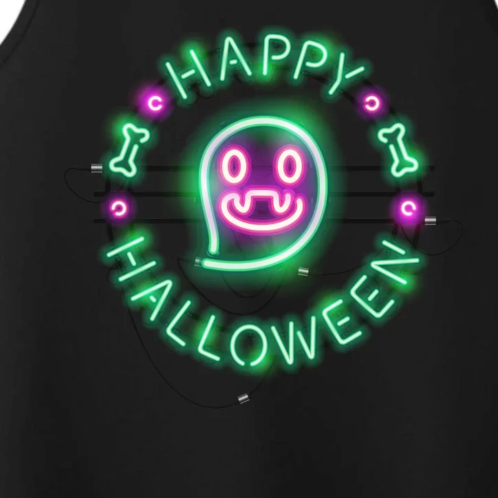 Happy Halloween Neon Sign Performance Tank