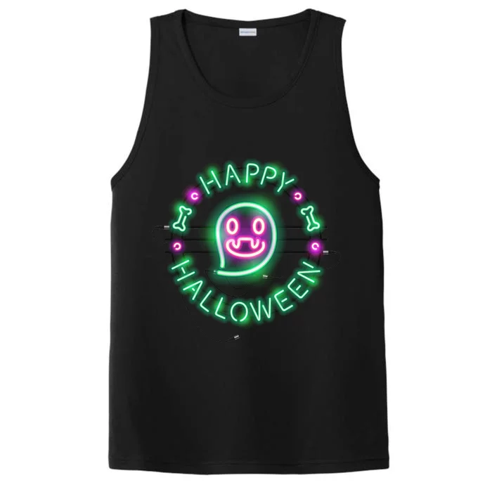 Happy Halloween Neon Sign Performance Tank