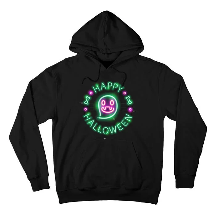 Happy Halloween Neon Sign Tall Hoodie