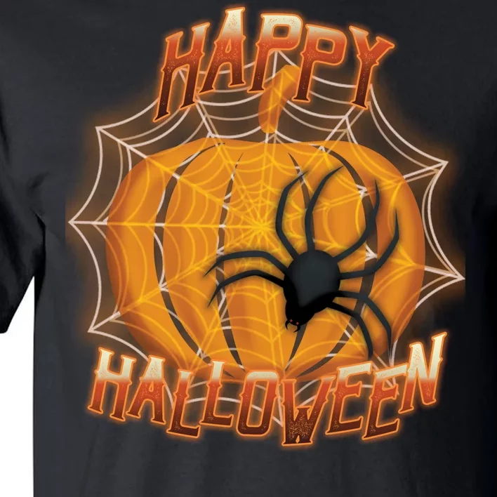 Happy Halloween Spiderweb Pumpkin Tall T-Shirt