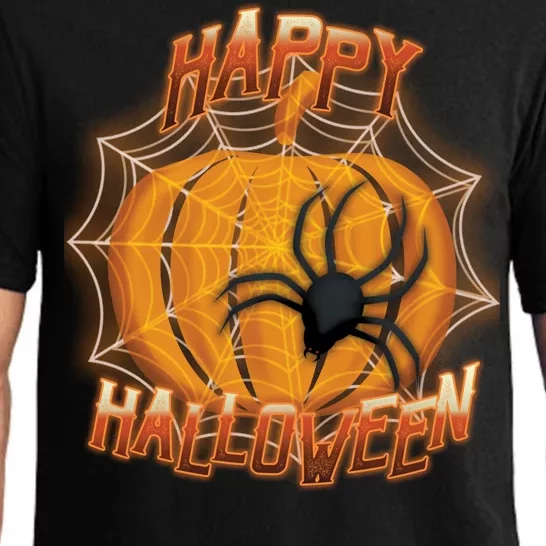 Happy Halloween Spiderweb Pumpkin Pajama Set