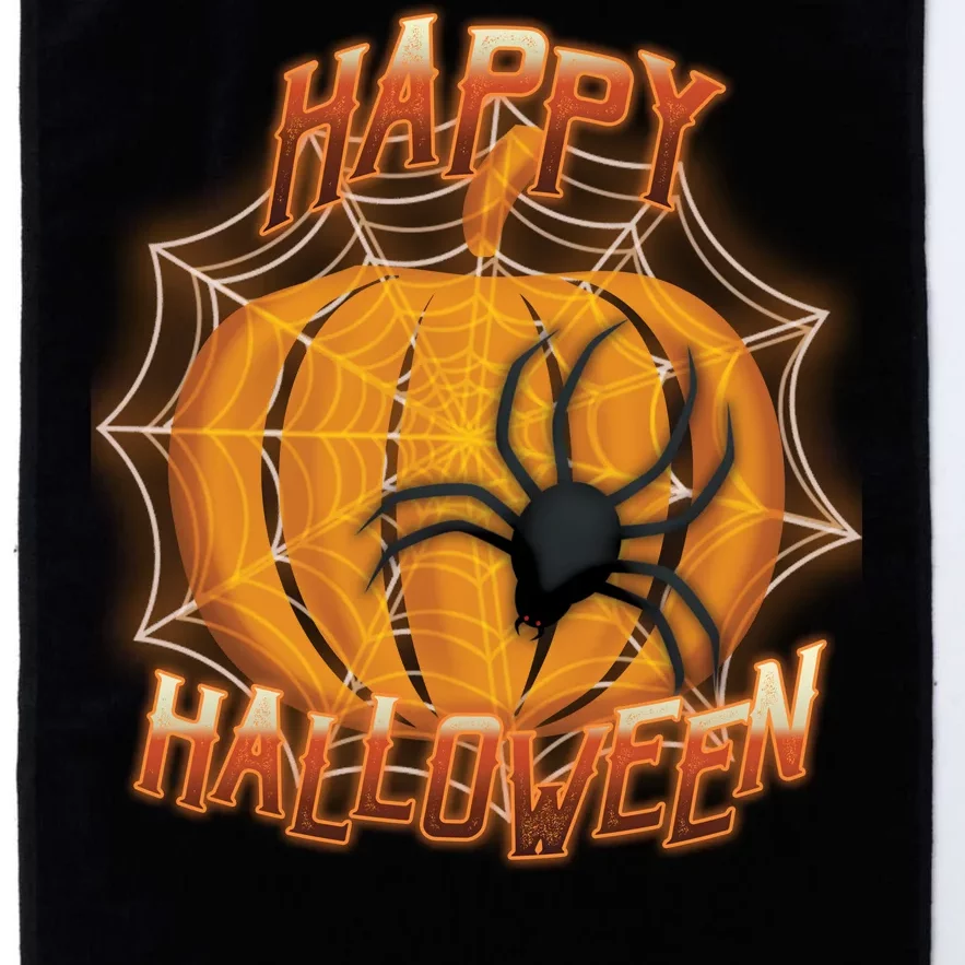 Happy Halloween Spiderweb Pumpkin Platinum Collection Golf Towel