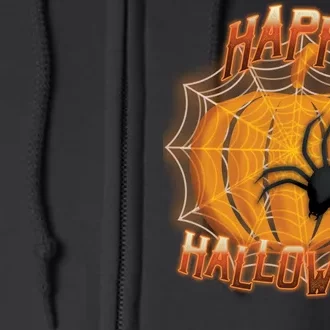 Happy Halloween Spiderweb Pumpkin Full Zip Hoodie