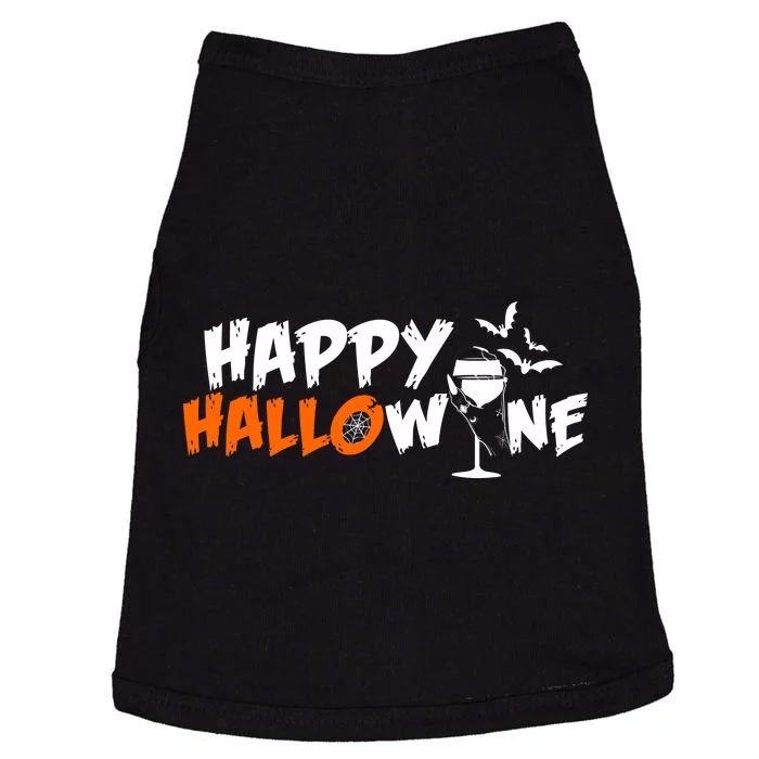 Happy Hallowine Funny Halloween Doggie Tank