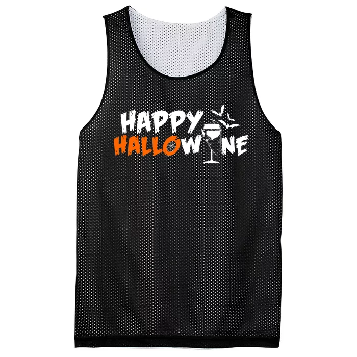 Happy Hallowine Funny Halloween Mesh Reversible Basketball Jersey Tank