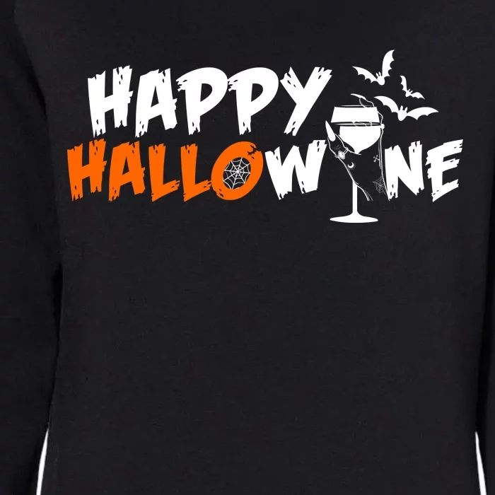 Happy Hallowine Funny Halloween Womens California Wash Sweatshirt