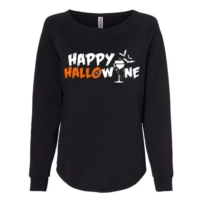 Happy Hallowine Funny Halloween Womens California Wash Sweatshirt