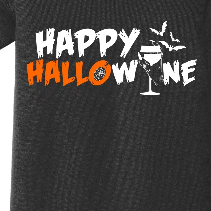 Happy Hallowine Funny Halloween Baby Bodysuit