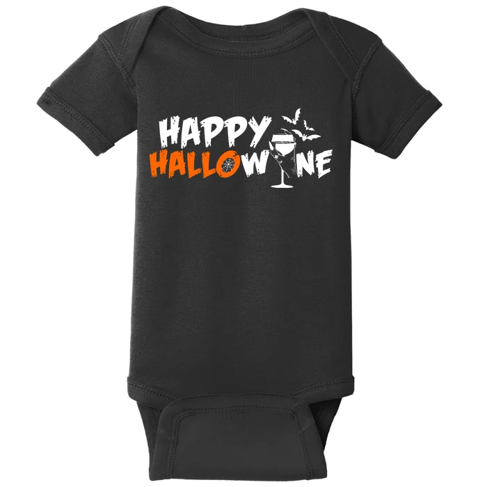 Happy Hallowine Funny Halloween Baby Bodysuit