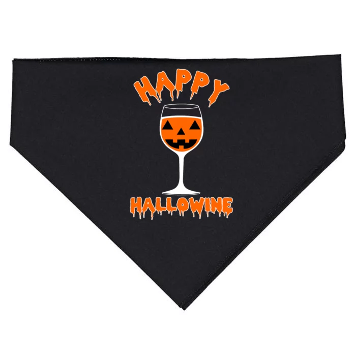 Happy Hallowine Funny Halloween Wine USA-Made Doggie Bandana