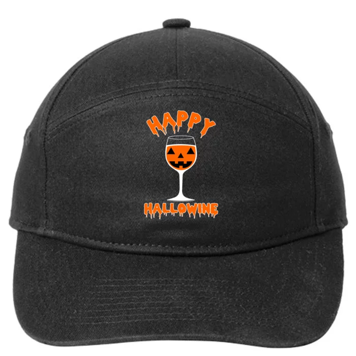 Happy Hallowine Funny Halloween Wine 7-Panel Snapback Hat