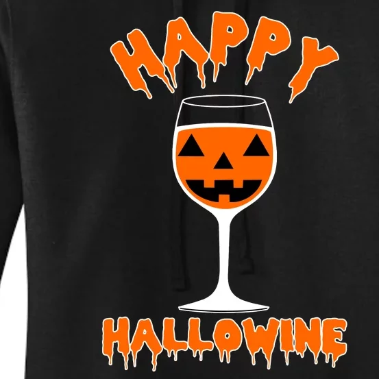 Happy Hallowine Funny Halloween Wine Women's Pullover Hoodie