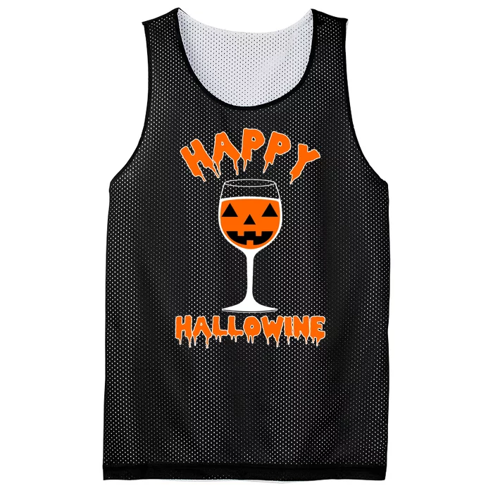 Happy Hallowine Funny Halloween Wine Mesh Reversible Basketball Jersey Tank