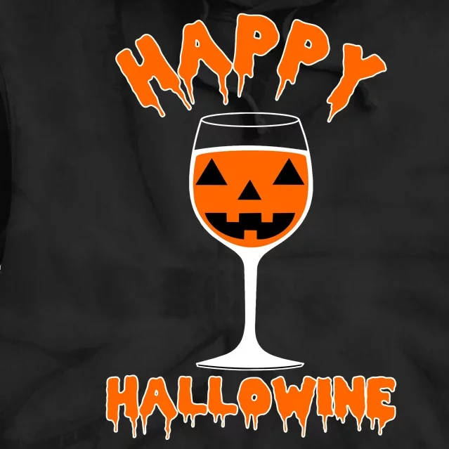 Happy Hallowine Funny Halloween Wine Tie Dye Hoodie