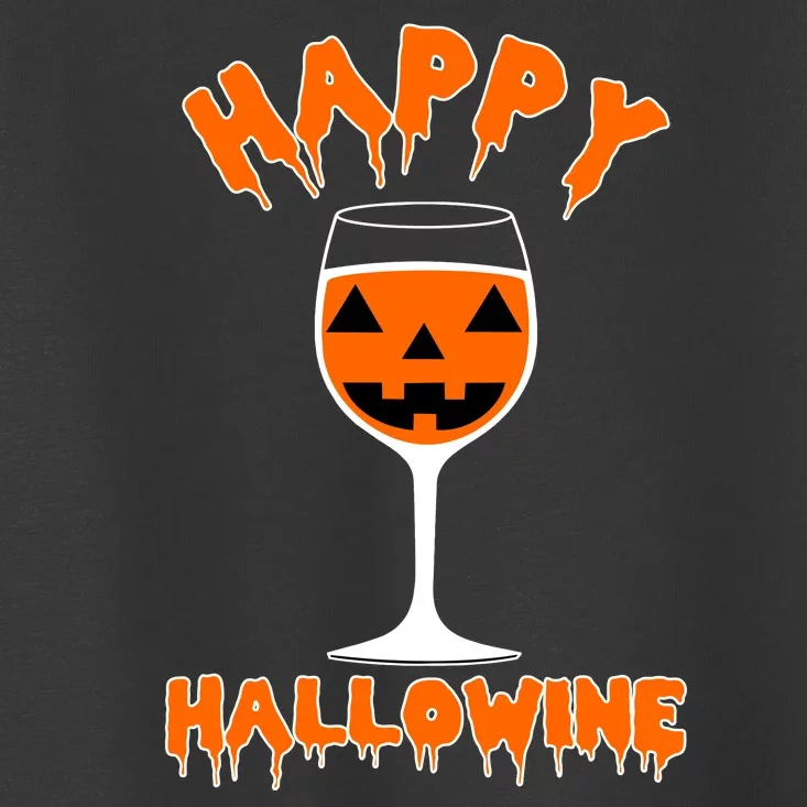 Happy Hallowine Funny Halloween Wine Toddler T-Shirt