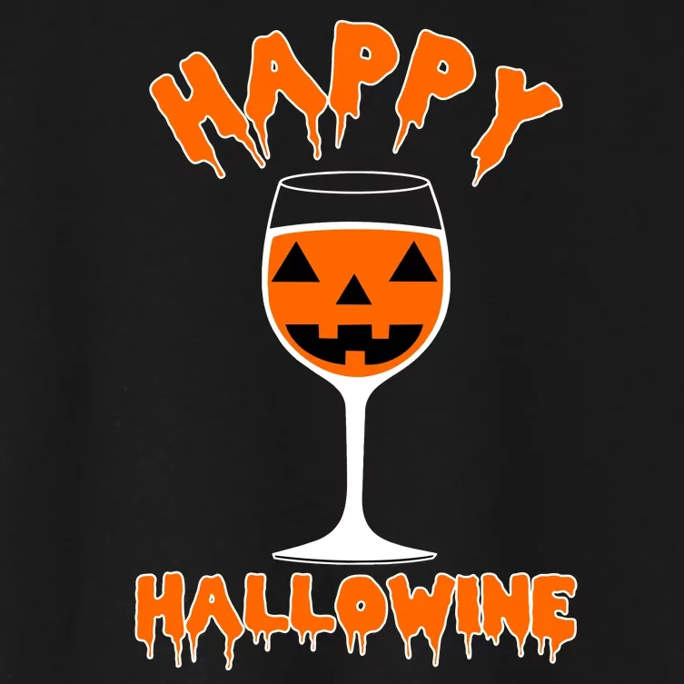 Happy Hallowine Funny Halloween Wine Women's Crop Top Tee