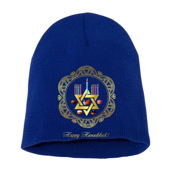 Happy Hanukkah Short Acrylic Beanie