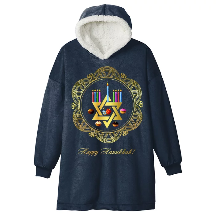 Happy Hanukkah Hooded Wearable Blanket