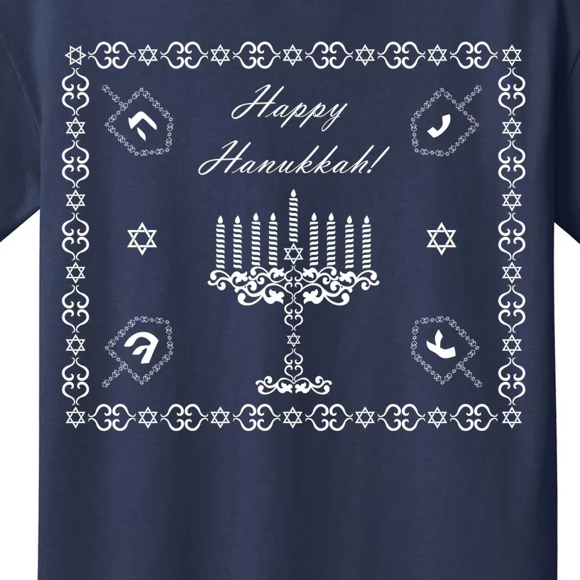 Happy Hanukkah Dreidel Jewish Star of David Kids T-Shirt