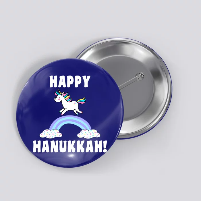 Happy Hanukkah Magic Unicorn Button