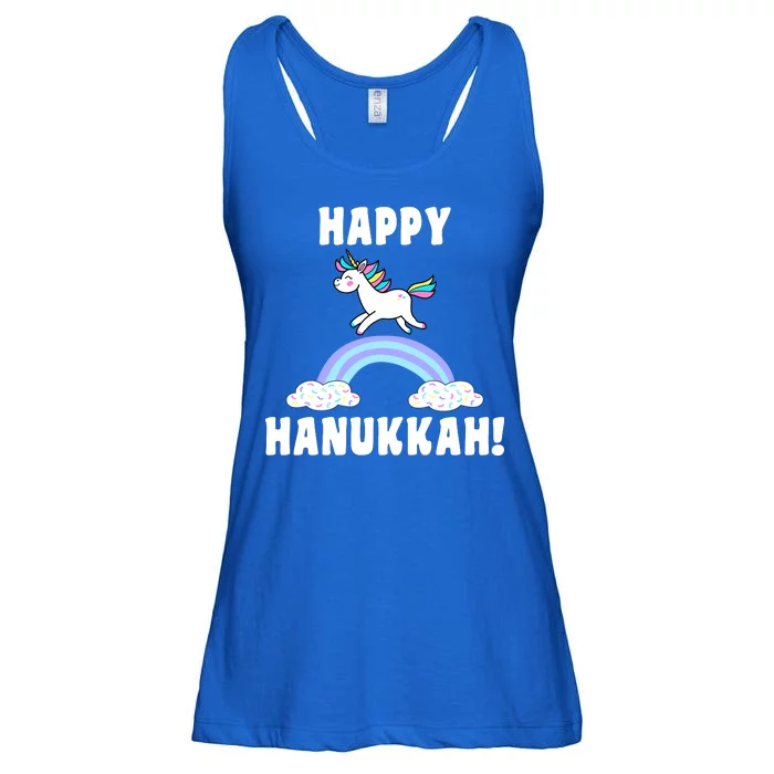 Happy Hanukkah Magic Unicorn Ladies Essential Flowy Tank