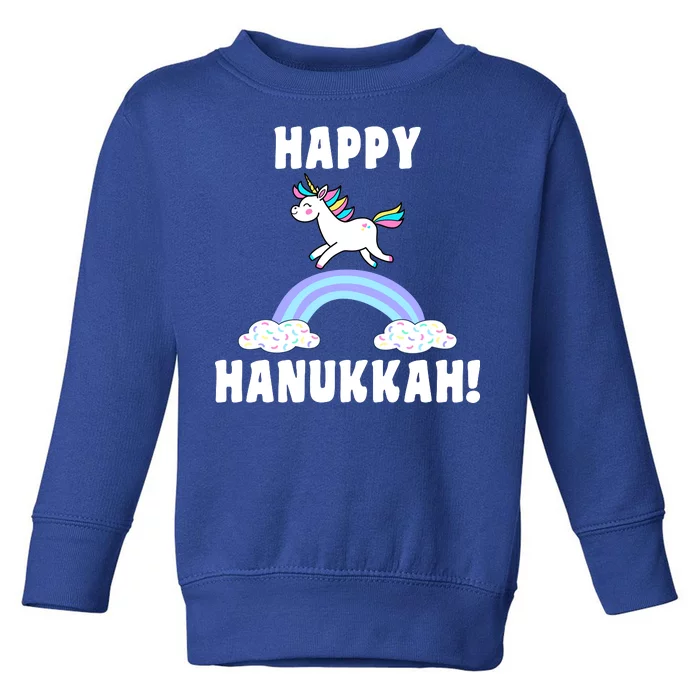 Happy Hanukkah Magic Unicorn Toddler Sweatshirt