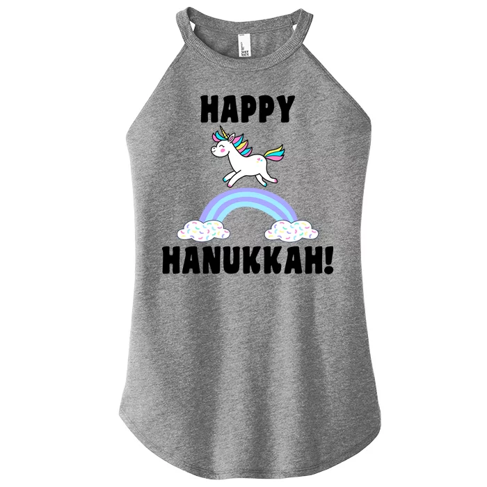 Happy Hanukkah Magic Unicorn Women’s Perfect Tri Rocker Tank