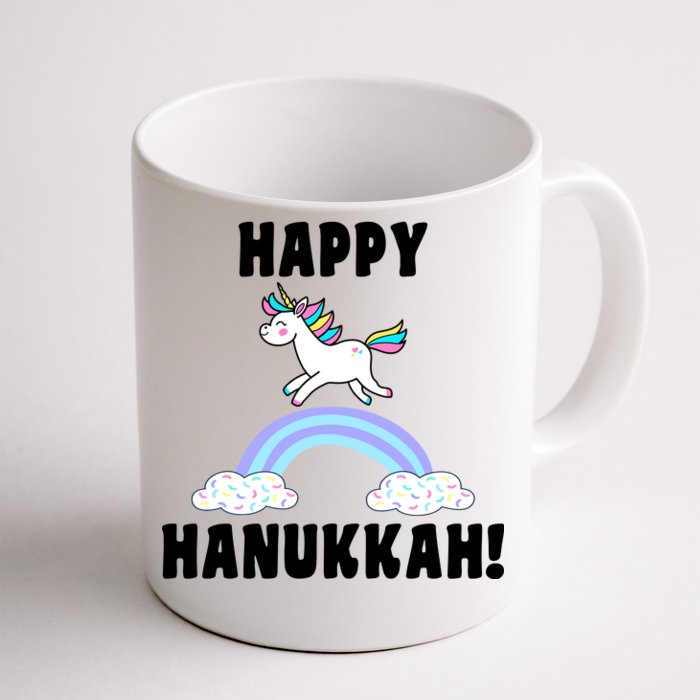 Happy Hanukkah Magic Unicorn Front & Back Coffee Mug