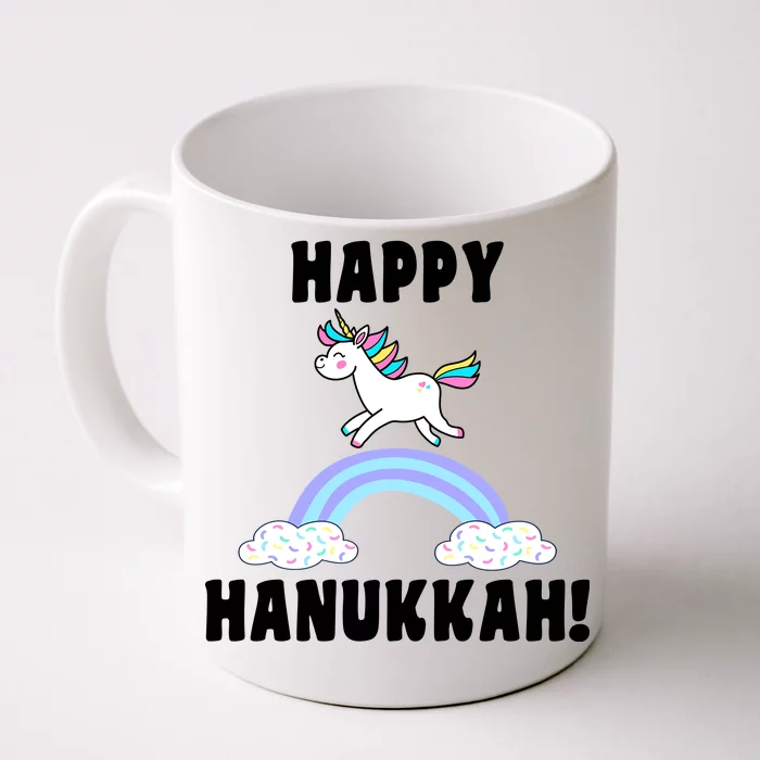 Happy Hanukkah Magic Unicorn Front & Back Coffee Mug