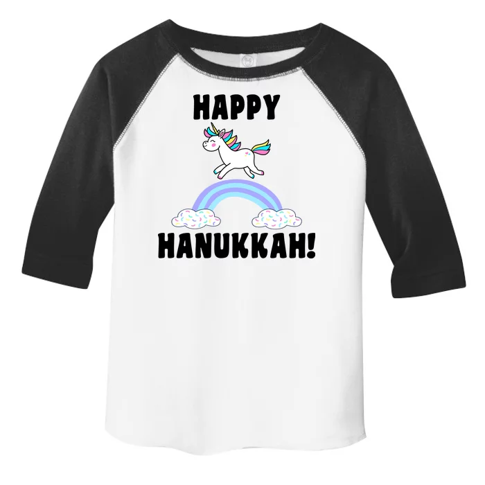 Happy Hanukkah Magic Unicorn Toddler Fine Jersey T-Shirt