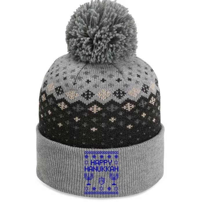 Happy Hanukkah Ugly The Baniff Cuffed Pom Beanie