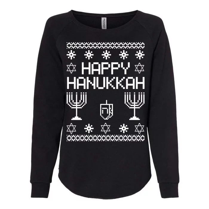 Happy Hanukkah Ugly Womens California Wash Sweatshirt