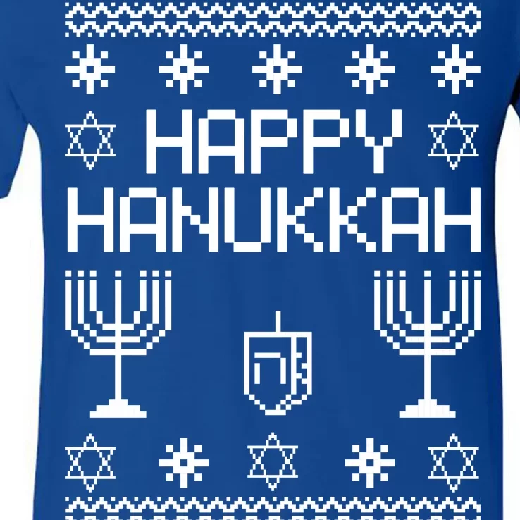 Happy Hanukkah Ugly V-Neck T-Shirt