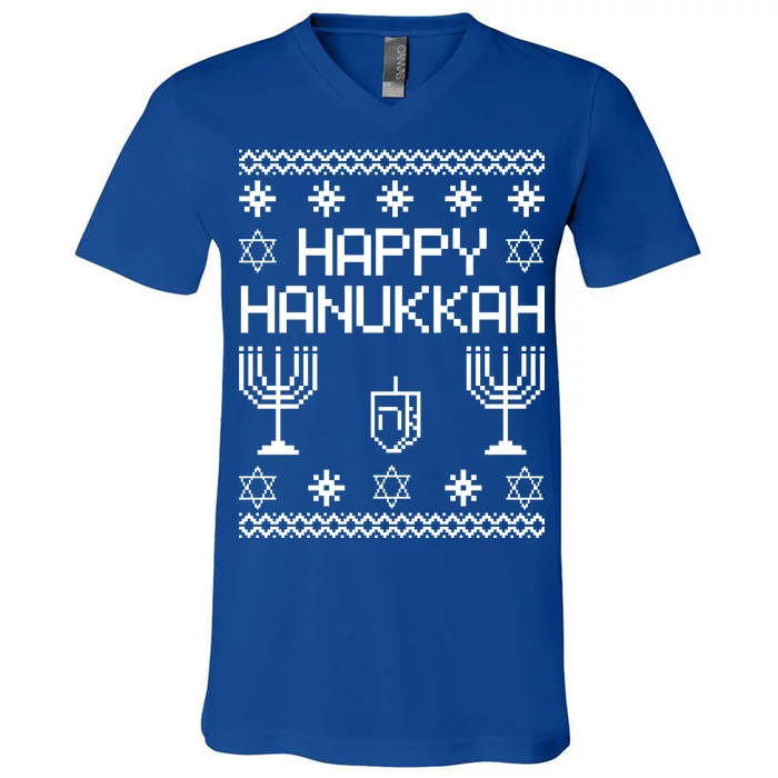 Happy Hanukkah Ugly V-Neck T-Shirt