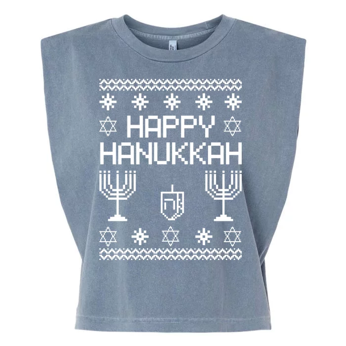 Happy Hanukkah Ugly Garment-Dyed Women's Muscle Tee