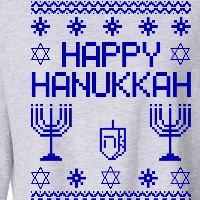 Happy Hanukkah Ugly Cropped Pullover Crew