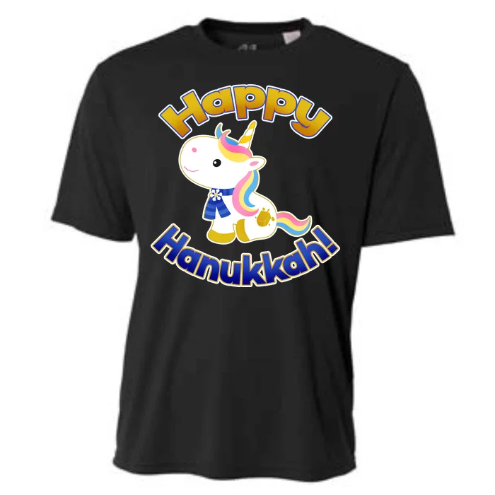 Happy Hanukkah Unicorn Cooling Performance Crew T-Shirt