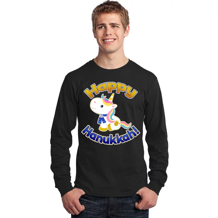 Happy Hanukkah Unicorn Tall Long Sleeve T-Shirt