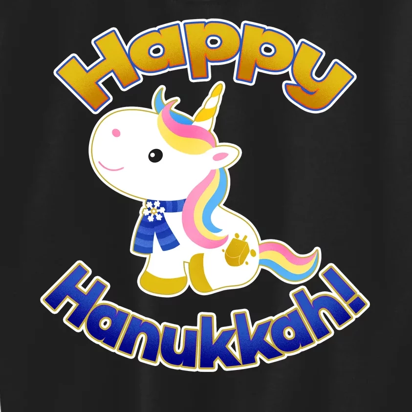 Happy Hanukkah Unicorn Kids Sweatshirt