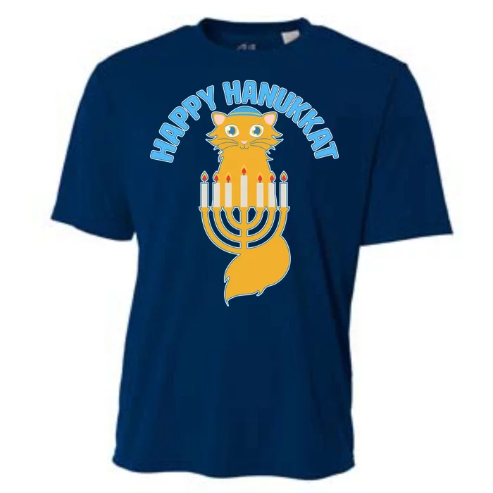 Happy Hanukkat Hanukkah Jewish Cat Cooling Performance Crew T-Shirt