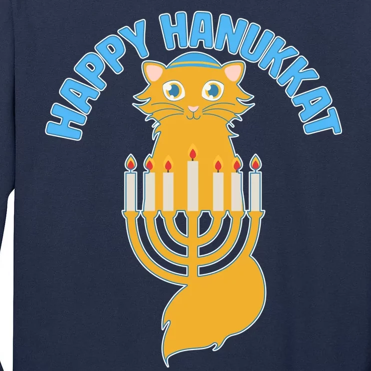 Happy Hanukkat Hanukkah Jewish Cat Tall Long Sleeve T-Shirt