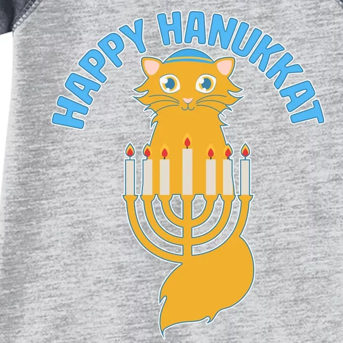 Happy Hanukkat Hanukkah Jewish Cat Infant Baby Jersey Bodysuit