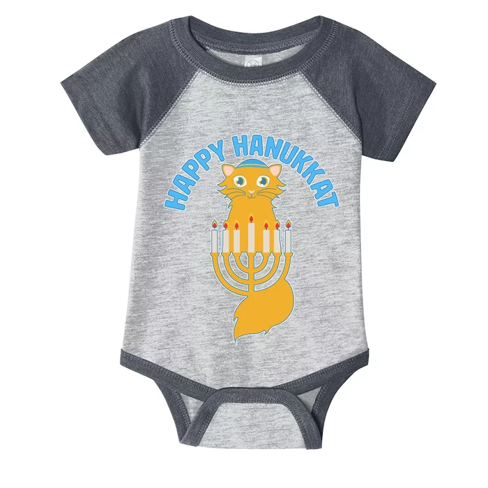 Happy Hanukkat Hanukkah Jewish Cat Infant Baby Jersey Bodysuit