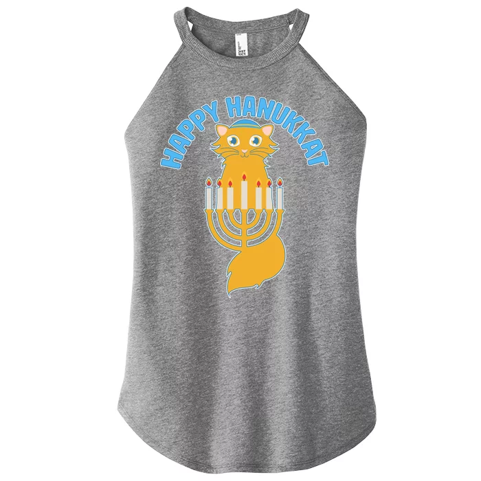 Happy Hanukkat Hanukkah Jewish Cat Women’s Perfect Tri Rocker Tank